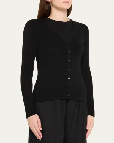 Majestic Filatures Rib Knit Merino Wool-Silk Cardigan | Thumbnail 4 Majestic Filatures Rib Knit Merino Wool-Silk Cardigan | Thumbnail 4