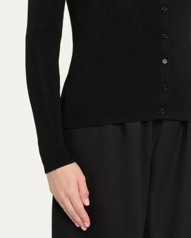 Majestic Filatures Rib Knit Merino Wool-Silk Cardigan | Thumbnail 5 Majestic Filatures Rib Knit Merino Wool-Silk Cardigan | Thumbnail 5