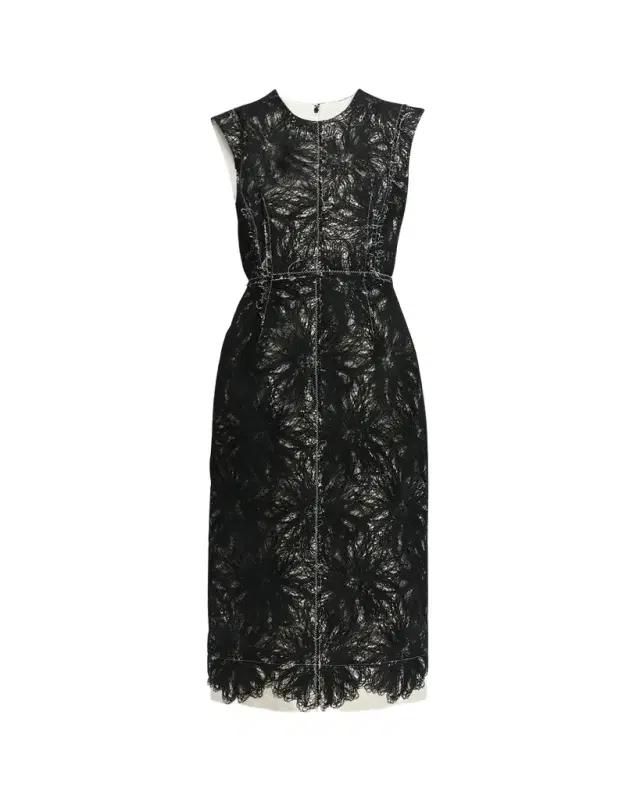 Lace Sleeveless Pencil Midi Dress Lace Sleeveless Pencil Midi Dress