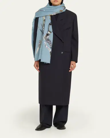 Janavi India Galactic Legacy Sequin-Embroidered Merino Wool Scarf | Thumbnail 2 Janavi India Galactic Legacy Sequin-Embroidered Merino Wool Scarf | Thumbnail 2
