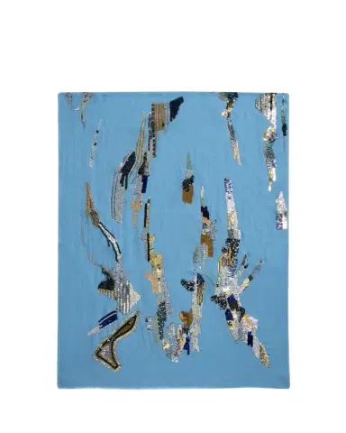 Janavi India Galactic Legacy Sequin-Embroidered Merino Wool Scarf | Thumbnail 1 Janavi India Galactic Legacy Sequin-Embroidered Merino Wool Scarf | Thumbnail 1