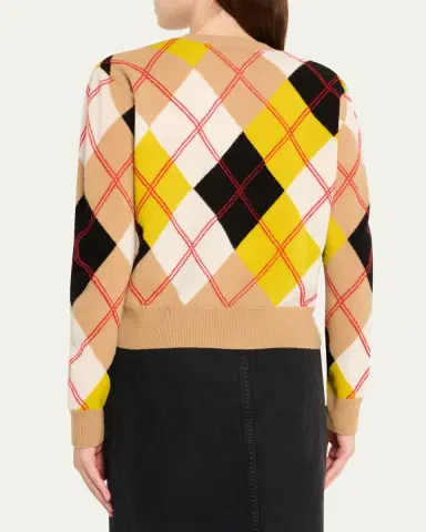 Marc Jacobs Preppy Daisy Argyle Crewneck Sweater | Thumbnail 3 Marc Jacobs Preppy Daisy Argyle Crewneck Sweater | Thumbnail 3