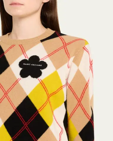 Marc Jacobs Preppy Daisy Argyle Crewneck Sweater | Thumbnail 5 Marc Jacobs Preppy Daisy Argyle Crewneck Sweater | Thumbnail 5