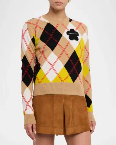 Marc Jacobs Preppy Daisy Argyle Crewneck Sweater | Thumbnail 8 Marc Jacobs Preppy Daisy Argyle Crewneck Sweater | Thumbnail 8