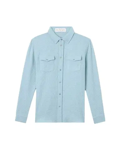 God’s True Cashmere Men's Stardust Waffle Textured Cashmere Sport Shirt | Thumbnail 1 God’s True Cashmere Men's Stardust Waffle Textured Cashmere Sport Shirt | Thumbnail 1