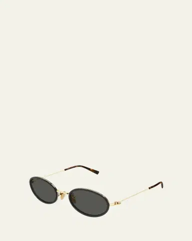 Gucci Emblem 52mm Acetate & Metal Oval Sunglasses | Thumbnail 2 Gucci Emblem 52mm Acetate & Metal Oval Sunglasses | Thumbnail 2