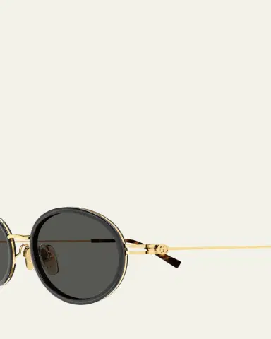 Gucci Emblem 52mm Acetate & Metal Oval Sunglasses | Thumbnail 3 Gucci Emblem 52mm Acetate & Metal Oval Sunglasses | Thumbnail 3