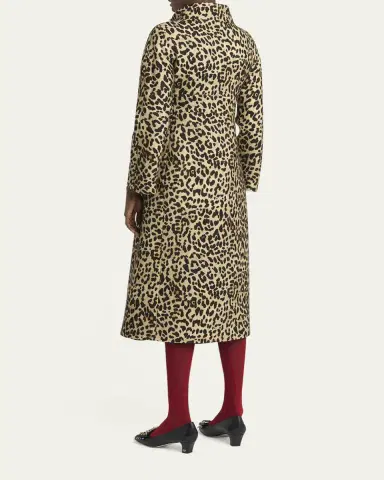 Valentino Garavani Leopard-Print Wool Double-Breasted Long Coat | Thumbnail 3 Valentino Garavani Leopard-Print Wool Double-Breasted Long Coat | Thumbnail 3