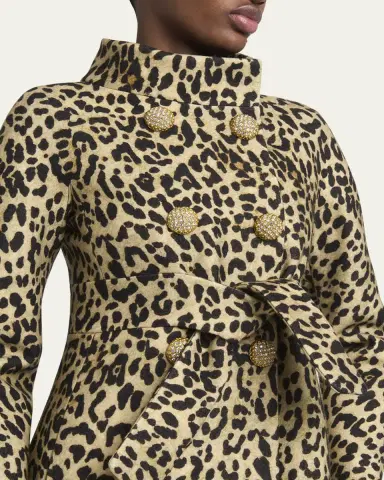 Valentino Garavani Leopard-Print Wool Double-Breasted Long Coat | Thumbnail 5 Valentino Garavani Leopard-Print Wool Double-Breasted Long Coat | Thumbnail 5