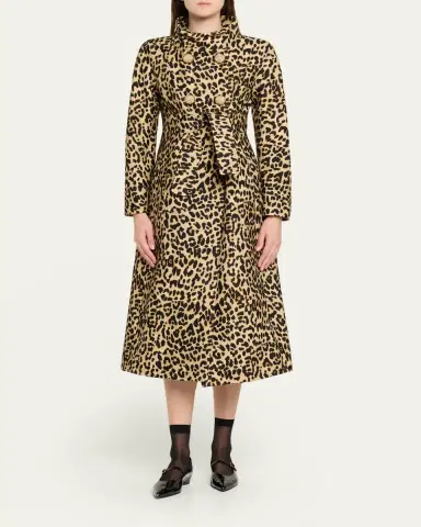 Valentino Garavani Leopard-Print Wool Double-Breasted Long Coat | Thumbnail 6 Valentino Garavani Leopard-Print Wool Double-Breasted Long Coat | Thumbnail 6