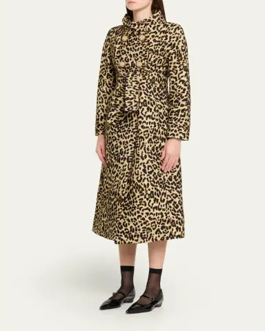 Valentino Garavani Leopard-Print Wool Double-Breasted Long Coat | Thumbnail 8 Valentino Garavani Leopard-Print Wool Double-Breasted Long Coat | Thumbnail 8