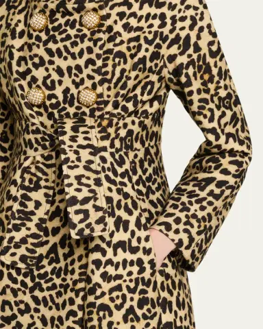 Valentino Garavani Leopard-Print Wool Double-Breasted Long Coat | Thumbnail 9 Valentino Garavani Leopard-Print Wool Double-Breasted Long Coat | Thumbnail 9