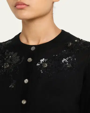 PRABAL GURUNG Sequin Floral-Embroidered Cardigan | Thumbnail 5 PRABAL GURUNG Sequin Floral-Embroidered Cardigan | Thumbnail 5