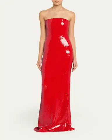 Sergio Hudson Strapless Sequined Gown | Thumbnail 3 Sergio Hudson Strapless Sequined Gown | Thumbnail 3