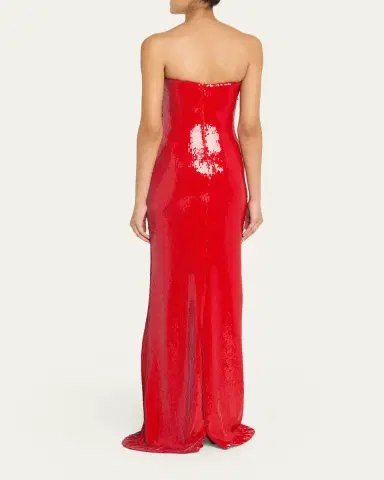 Sergio Hudson Strapless Sequined Gown | Thumbnail 4 Sergio Hudson Strapless Sequined Gown | Thumbnail 4