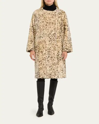 Toteme Spotted Lamb Shearling Double-Breasted Coat | Thumbnail 2 Toteme Spotted Lamb Shearling Double-Breasted Coat | Thumbnail 2