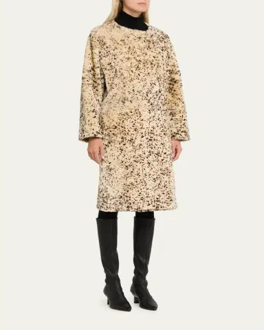 Toteme Spotted Lamb Shearling Double-Breasted Coat | Thumbnail 4 Toteme Spotted Lamb Shearling Double-Breasted Coat | Thumbnail 4