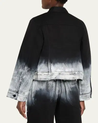 Melitta Baumeister Painted Glow Cropped Ombre Denim Jacket | Thumbnail 3 Melitta Baumeister Painted Glow Cropped Ombre Denim Jacket | Thumbnail 3