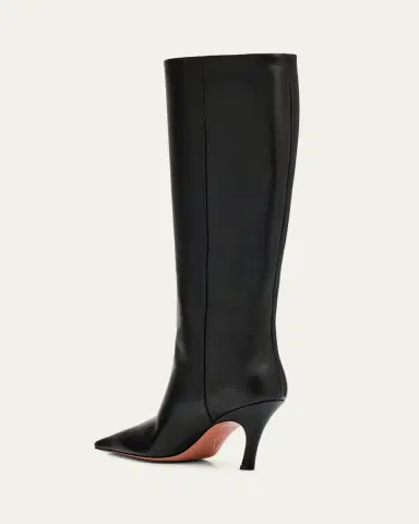 Amina Muaddi 80mm Mona Leather Knee-High Boots | Thumbnail 2 Amina Muaddi 80mm Mona Leather Knee-High Boots | Thumbnail 2