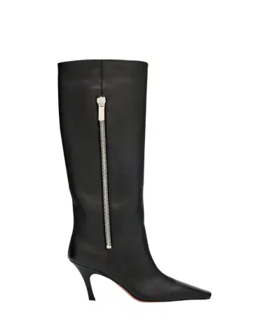 Amina Muaddi 80mm Mona Leather Knee-High Boots | Thumbnail 1 Amina Muaddi 80mm Mona Leather Knee-High Boots | Thumbnail 1