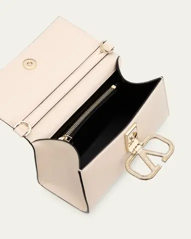 Valentino Garavani Vsling Small Leather Top-Handle Bag with Jewel VLogo | Thumbnail 4 Valentino Garavani Vsling Small Leather Top-Handle Bag with Jewel VLogo | Thumbnail 4