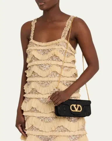Valentino Garavani Loco Moire Clutch with Jewel VLogo | Thumbnail 2 Valentino Garavani Loco Moire Clutch with Jewel VLogo | Thumbnail 2