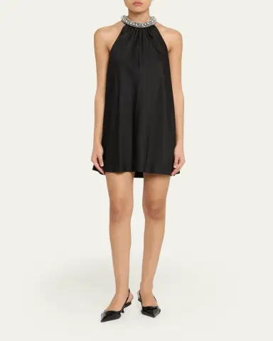 Simkhai Hadleigh Embellished Satin Mini Dress | Thumbnail 2 Simkhai Hadleigh Embellished Satin Mini Dress | Thumbnail 2