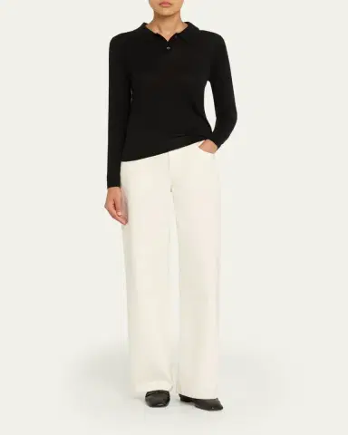 STILL HERE Fine-Knit Polo Sweater | Thumbnail 2 STILL HERE Fine-Knit Polo Sweater | Thumbnail 2