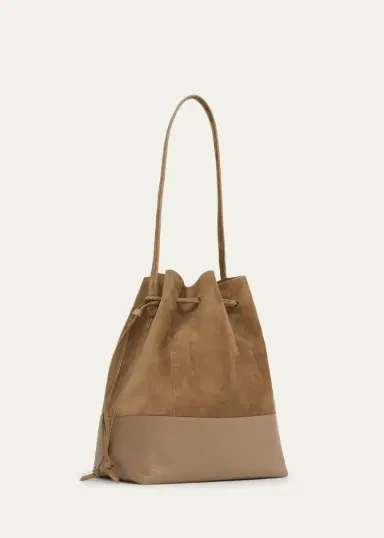 MANSUR GAVRIEL Cabas Suede & Leather Bucket Shoulder Bag | Thumbnail 3 MANSUR GAVRIEL Cabas Suede & Leather Bucket Shoulder Bag | Thumbnail 3