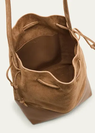 MANSUR GAVRIEL Cabas Suede & Leather Bucket Shoulder Bag | Thumbnail 4 MANSUR GAVRIEL Cabas Suede & Leather Bucket Shoulder Bag | Thumbnail 4