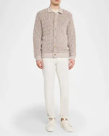 Baldassari Men's Wool-Blend Basketweave Stitch Cardigan | Thumbnail 6 Baldassari Men's Wool-Blend Basketweave Stitch Cardigan | Thumbnail 6