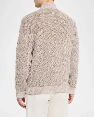 Baldassari Men's Wool-Blend Basketweave Stitch Cardigan | Thumbnail 7 Baldassari Men's Wool-Blend Basketweave Stitch Cardigan | Thumbnail 7