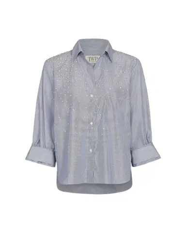 TWP Next Morning Shirt with Crystals in Baroness Stripe | Thumbnail 1 TWP Next Morning Shirt with Crystals in Baroness Stripe | Thumbnail 1