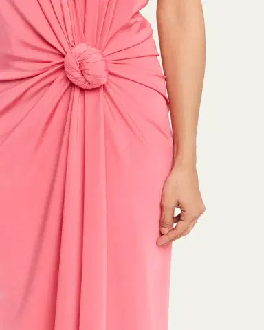 Silvia Tcherassi Guadalupe Knotted Backless Halter Midi Dress | Thumbnail 5 Silvia Tcherassi Guadalupe Knotted Backless Halter Midi Dress | Thumbnail 5