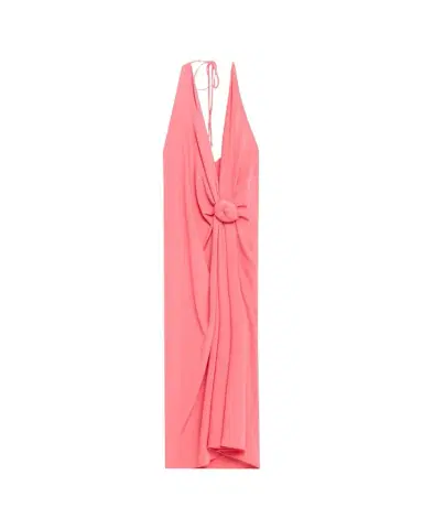 Silvia Tcherassi Guadalupe Knotted Backless Halter Midi Dress | Thumbnail 1 Silvia Tcherassi Guadalupe Knotted Backless Halter Midi Dress | Thumbnail 1