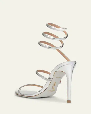 René Caovilla 105mm Cleo Metallic Leather Sandals | Thumbnail 3 René Caovilla 105mm Cleo Metallic Leather Sandals | Thumbnail 3