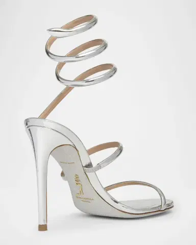 René Caovilla 105mm Cleo Metallic Leather Sandals | Thumbnail 4 René Caovilla 105mm Cleo Metallic Leather Sandals | Thumbnail 4