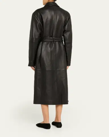 Toteme Belted Leather Oversized Coat | Thumbnail 3 Toteme Belted Leather Oversized Coat | Thumbnail 3
