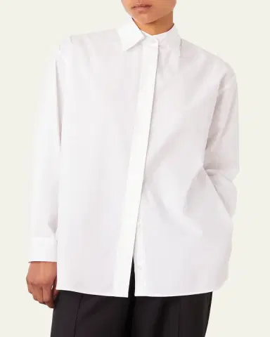 OFFICINE GÉNÉRALE Yari Cotton Poplin Button-Front Shirt | Thumbnail 4 OFFICINE GÉNÉRALE Yari Cotton Poplin Button-Front Shirt | Thumbnail 4