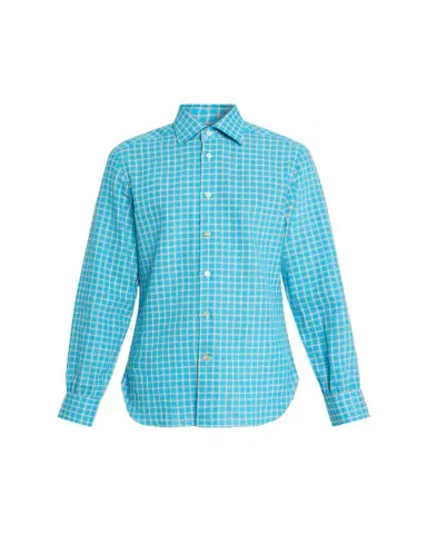 Kiton Men's Linen-Blend Plaid Button-Down Shirt | Thumbnail 1 Kiton Men's Linen-Blend Plaid Button-Down Shirt | Thumbnail 1