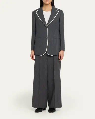 OFFICINE GÉNÉRALE Giovanni Oversized Pinstripe Jacket | Thumbnail 2 OFFICINE GÉNÉRALE Giovanni Oversized Pinstripe Jacket | Thumbnail 2
