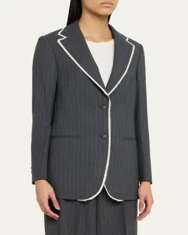 OFFICINE GÉNÉRALE Giovanni Oversized Pinstripe Jacket | Thumbnail 4 OFFICINE GÉNÉRALE Giovanni Oversized Pinstripe Jacket | Thumbnail 4
