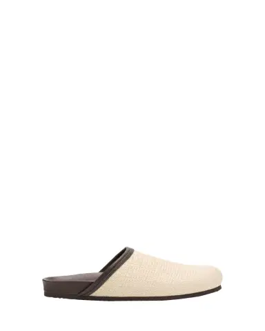 Brunello Cucinelli Monili Leather-Trimmed Raffia Mules | Thumbnail 1 Brunello Cucinelli Monili Leather-Trimmed Raffia Mules | Thumbnail 1