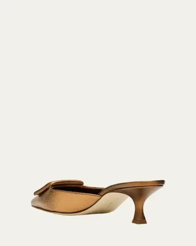 Manolo Blahnik 50mm Maysalebi Embossed Metallic Leather Mules | Thumbnail 4 Manolo Blahnik 50mm Maysalebi Embossed Metallic Leather Mules | Thumbnail 4