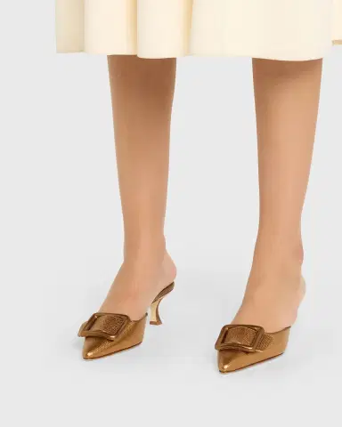 Manolo Blahnik 50mm Maysalebi Embossed Metallic Leather Mules | Thumbnail 6 Manolo Blahnik 50mm Maysalebi Embossed Metallic Leather Mules | Thumbnail 6