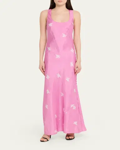 Alix of Bohemia Adele Silk Jasmine-Print Maxi Slip Dress | Thumbnail 2 Alix of Bohemia Adele Silk Jasmine-Print Maxi Slip Dress | Thumbnail 2