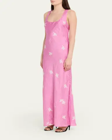 Alix of Bohemia Adele Silk Jasmine-Print Maxi Slip Dress | Thumbnail 4 Alix of Bohemia Adele Silk Jasmine-Print Maxi Slip Dress | Thumbnail 4