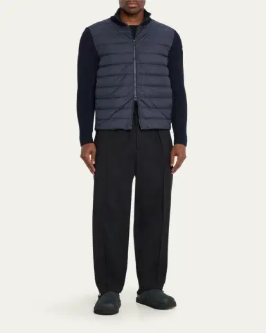 Moncler Men's Padded Wool Full-Zip Cardigan | Thumbnail 2 Moncler Men's Padded Wool Full-Zip Cardigan | Thumbnail 2