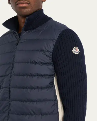 Moncler Men's Padded Wool Full-Zip Cardigan | Thumbnail 5 Moncler Men's Padded Wool Full-Zip Cardigan | Thumbnail 5