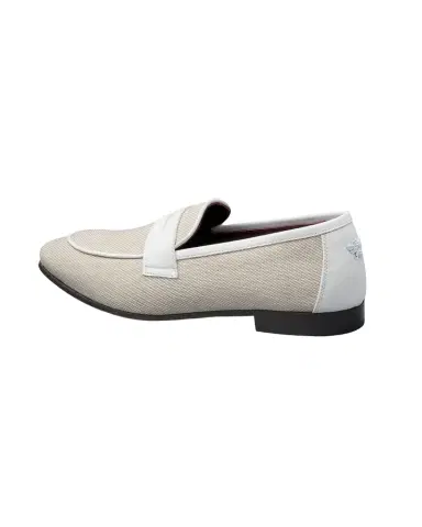 Bougeotte Linen and Leather Loafers | Thumbnail 1 Bougeotte Linen and Leather Loafers | Thumbnail 1